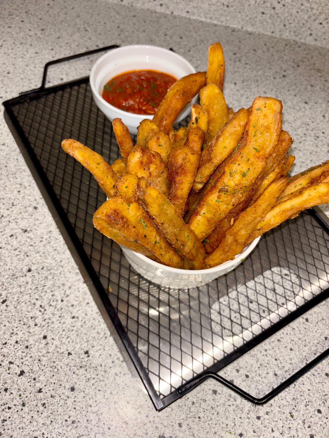 Caribbean Plantain Fries in a bowl