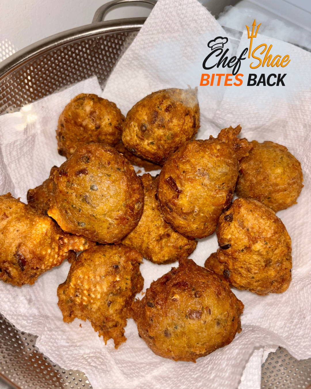 Bajan Fish Cakes fresh out of the fryer