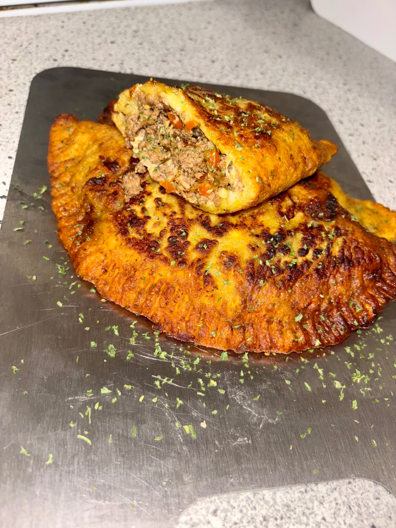 Caribbean Plantain Beef Patty prep