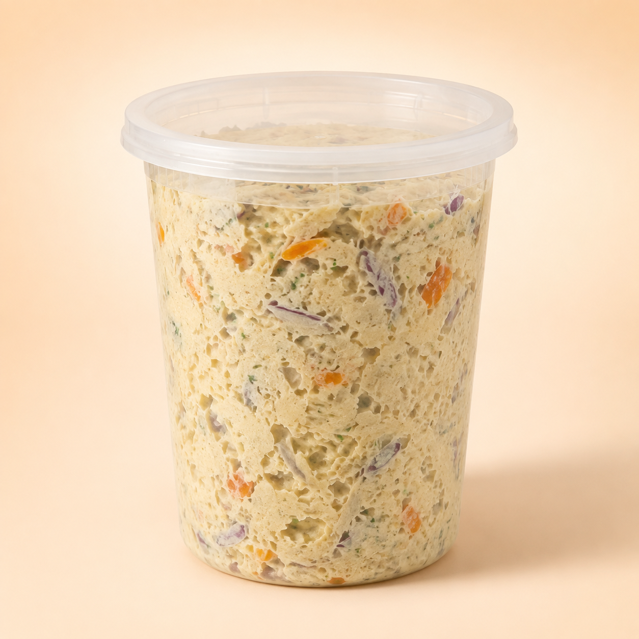 One-litre container of frozen Bajan fish cake batter prepared by Chef Shae.